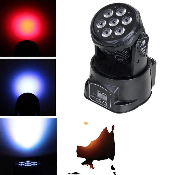 7x10W RGBW, 9/14 DMX-kanaler, justerbar blinkfrekvens,Sort