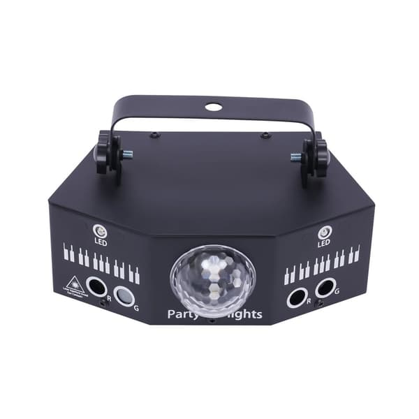 Disco Festlys, Lydkontrol, RGB Laser Effekter,sort