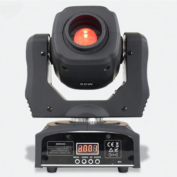 Bevægelseshoved 60W LED Spotlys, Lysende Flux, DMX Kontrol,sort, EU stik