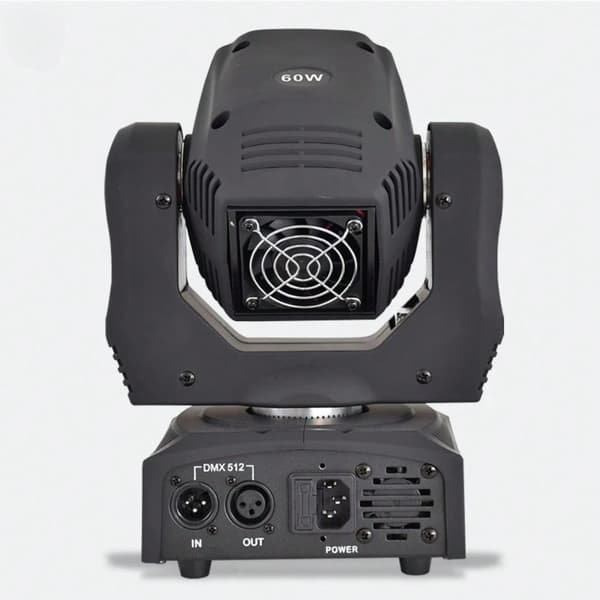 Bevægelseshoved 60W LED Spotlys, Lysende Flux, DMX Kontrol,sort, EU stik