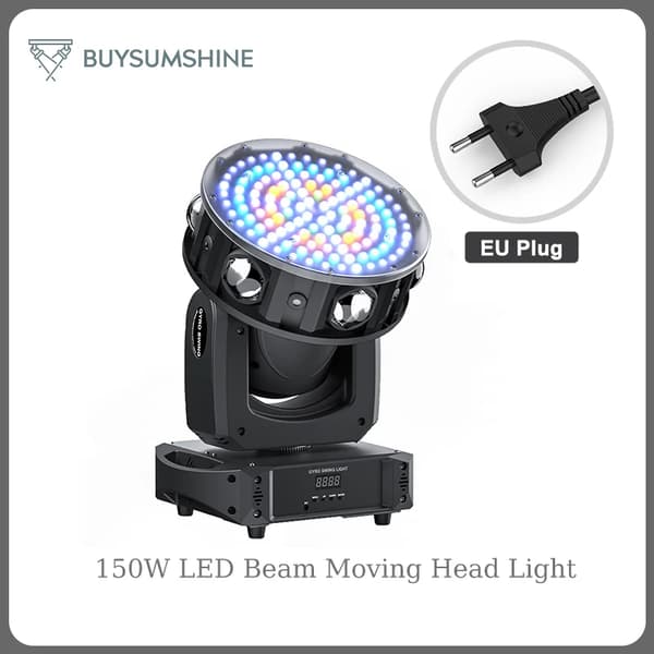 150W LED-säteilyliikkuva päävalaisin, RGB-värillinen pikkuvärjäysteknologia, DMX512-ohjaus,EU-pistoke