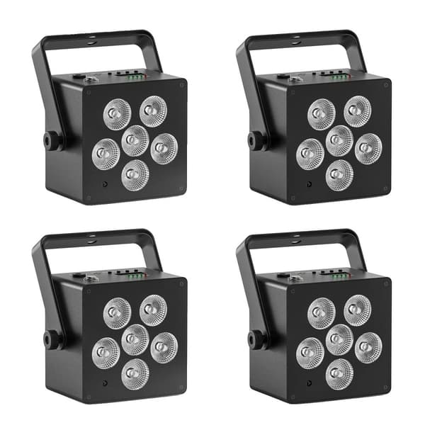 RGBWA+UV LED Par Lys, 50W Effekt, 6 Farveblanding,EU-stik, Sort