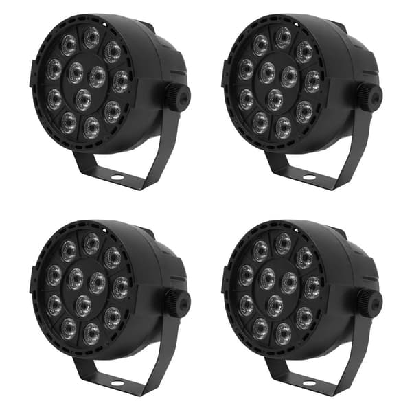 Mini Festlys, RGB 12 LED'er, DMX512 Kontrol,sort