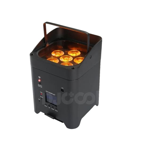 LED Batteridrevet Par Lys, 6-Kanals Kontrol, 25° Strålevinkel,Sort Skjold, 1 Lys