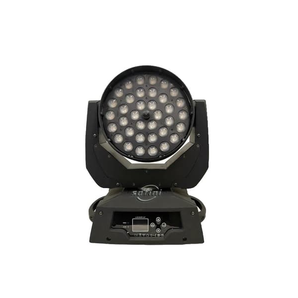 Kääntyvä valopää, 36x18W RGBWAUV 6in1, 17 kanavaa DMX-ohjaus,RGBWAUV 6in1, 1 Valo