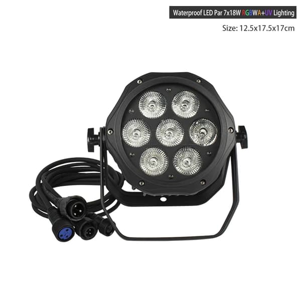 LED Parivalo, 7x18W Vesitiivis, DMX-ohjaus,7x18w vedenpitävä, EU -pistoke