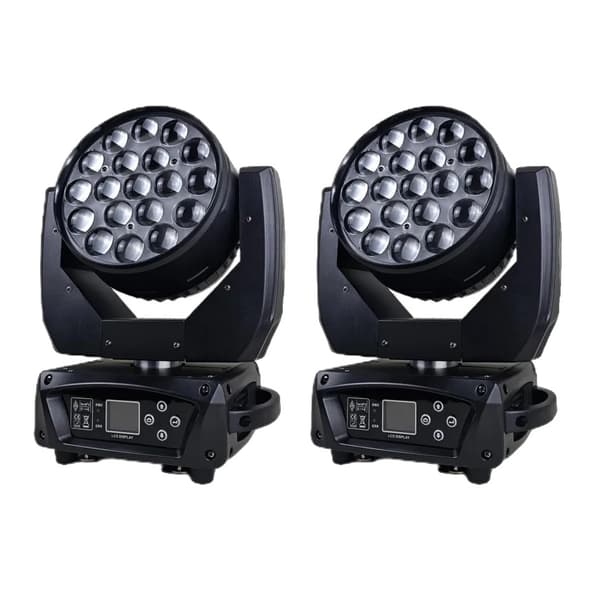 LED Rörligt Huvud Zoom Wash Ljus, RGBW Färger, Nyckellägesoperation,2 Lampor, EU-plugg