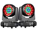 Miniatyrbillede 1 af 2: LED Moving Head Light, 19x15W RGBW Udgivelse, 10-60 Grad Zoom,2pcs pris, Eu stik