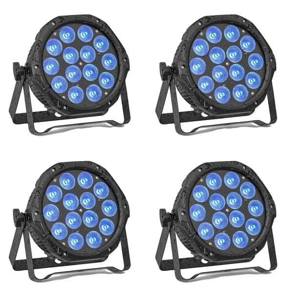 RGBW LED Scene Belysning, 14PCS Farveskiftende Effekt, Vandtæt Design,ZQ01072-4Pcs, EU stik