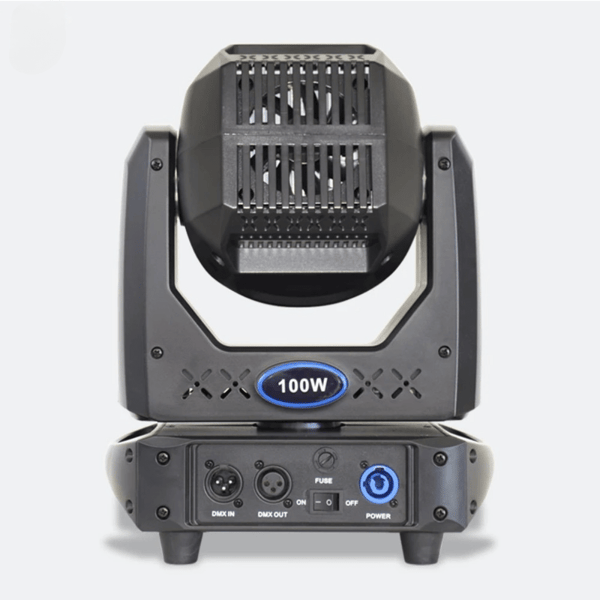 LED Moving Head Scene Lys, 100W Effekt, DMX 512 Kontrol,sort, EU -stik