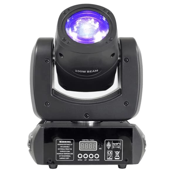 Bevægelseshoved LED-lys, 100W effekt, 7 farver og 8 gobos,sort, EU -stik