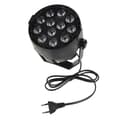 Miniatyrbillede 2 af 2: Mini Par Lygter, RGB Farveudgang, DMX512 Kontrol,sort, EU -stik