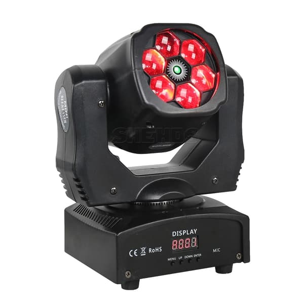SHEHDS 6X15W Beam Scanner, 120° Strålevinkel, 13 DMX Kanaler,6x15w stråle -scanner, EU -stik