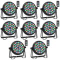 Pikkukuva 1 / 2: RGB LED Par Valo, 36 LEDiä, Useita Ohjaustiloja,8 kpl, EU-pistoke