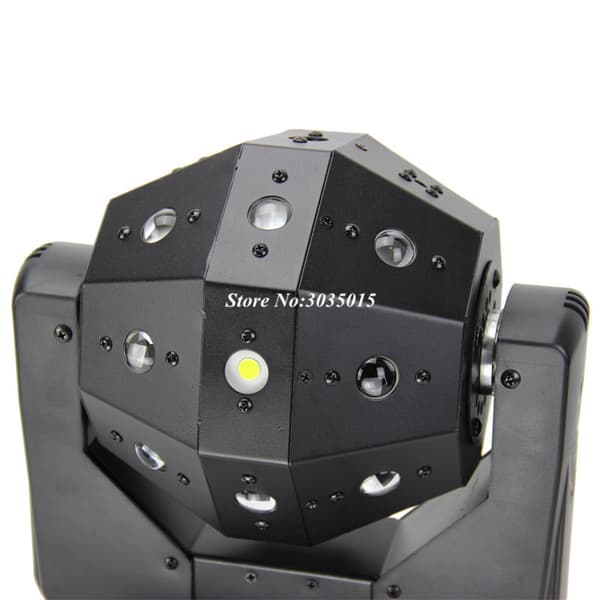 LED Mini Moving Head Ball, 120W Effekt, DMX Kontrol, Lysstrøm 249-2000