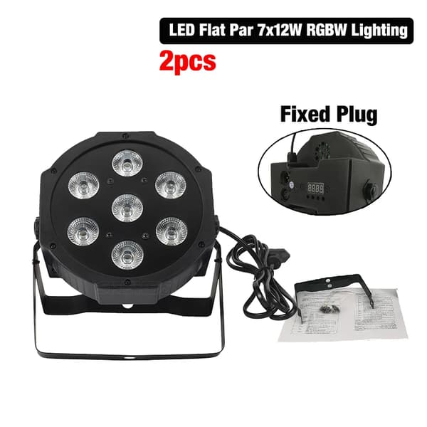 LED Flad Par Lys, 7x12W RGBW, 7x18W RGBWA+UV,2pcs 7x12w, EU
