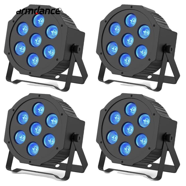 LED PAR-lampor, RGBW 7 LED, 8 DMX-kanaler,Eu plugg, 4ST