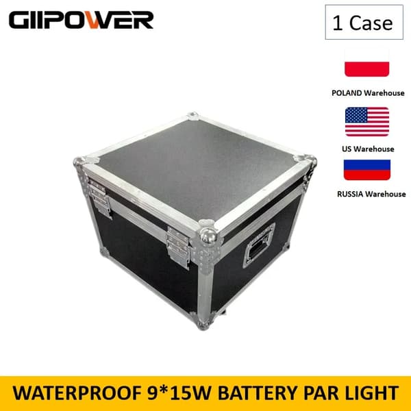 Vandtæt batteri par lys, 9x15w RGBWA + UV, IP66 vurdering,1 sag