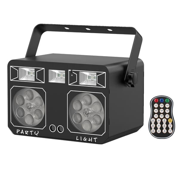 LED-lavavaloprojektori, 5-in-1-efektit, DMX ja kaukosäädin,EU-pistoke, musta