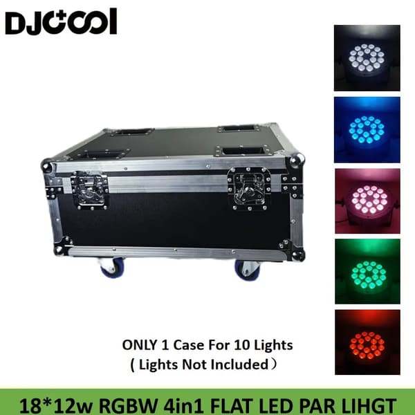 LED Par-lampor, 18x12W RGBW, DMX-kontrollmöjlighet,1 Flightcase Endast