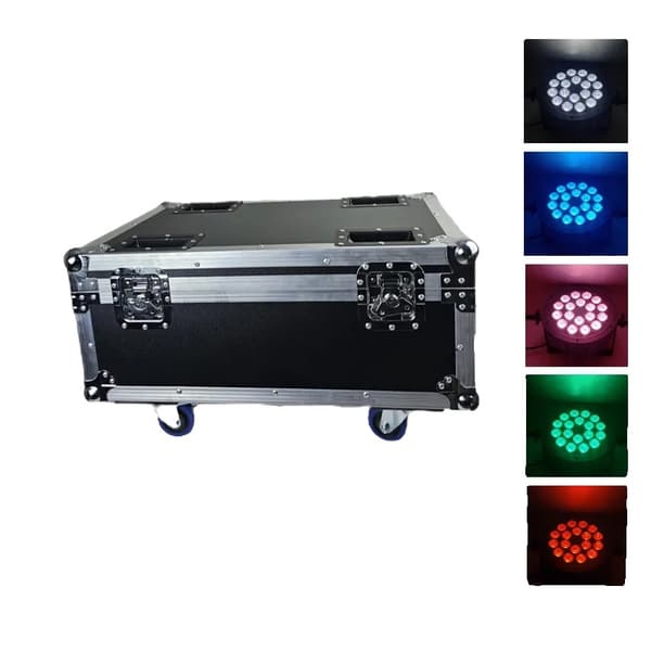 LED Par-lampor, 18x12W RGBW, DMX-kontrollmöjlighet,1 Flightcase Endast