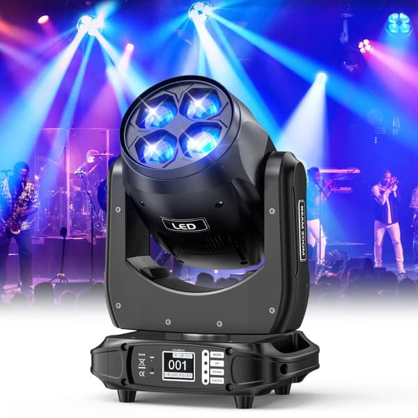 LED Stråle Moving Head Lys, 200W Effekt, RGBW Farveeffekter,ZQ02028, EU stik