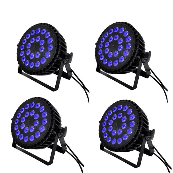 LED Par Lys, DMX512 Kontrol, 200W Effekt, 6/10 Kanaler,EU stik, 4PCS 24X18W 6in1