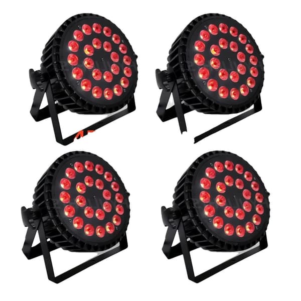 LED Par Lys, DMX512 Kontrol, 200W Effekt, 6/10 Kanaler,EU stik, 4PCS 24X12W 4in1
