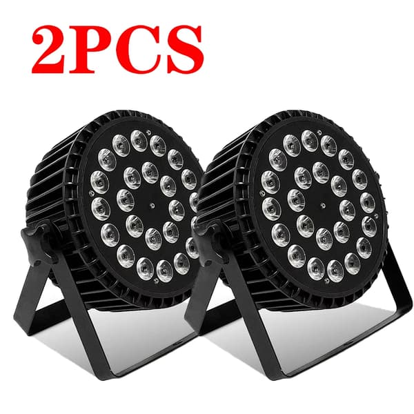 LED Scene Belysning, RGBWA+UV 6i1, 6/10 DMX Kontrol Kanal,EU-stik, 2STK