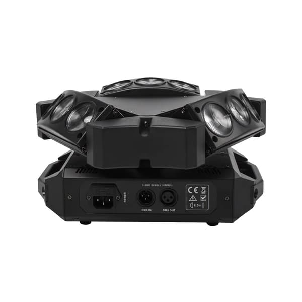 LED Moving Head Light, RGBW, DMX Styret,9x10W, EU stik