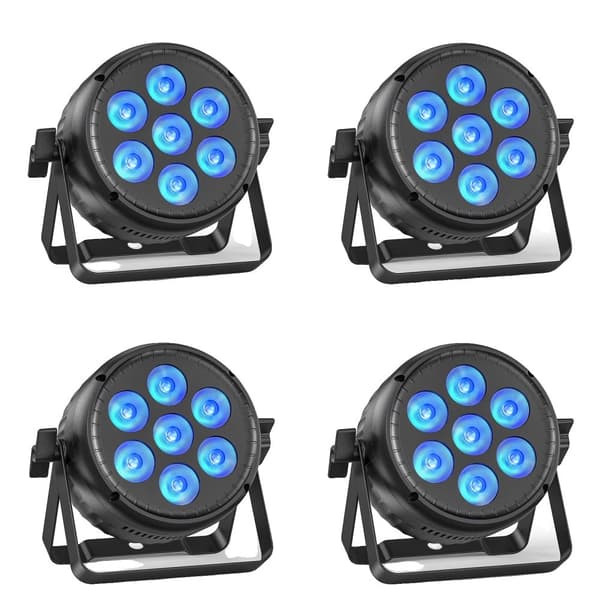 280W RGBW LED Par-lampa, flera kontrolllägen, hög ljusflöde,ZQ01642-4Pcs, EU-kontakt
