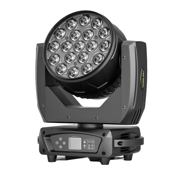 Bevægelseslys, 19x15W RGBW LED'er, 540° vandret rotation,EU-stik, sort