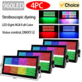 Miniatyrbillede 2 af 2: 960LED Scene Lygter, RGB Belysningseffekter, Styring med Stemmekontrol,4STK
