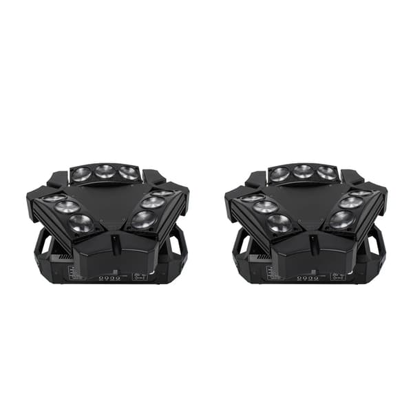 Mini LED Moving Head Light, 90W RGBW, 4-graders strålevinkel,EU Stik, 2PCS 9x10w-a