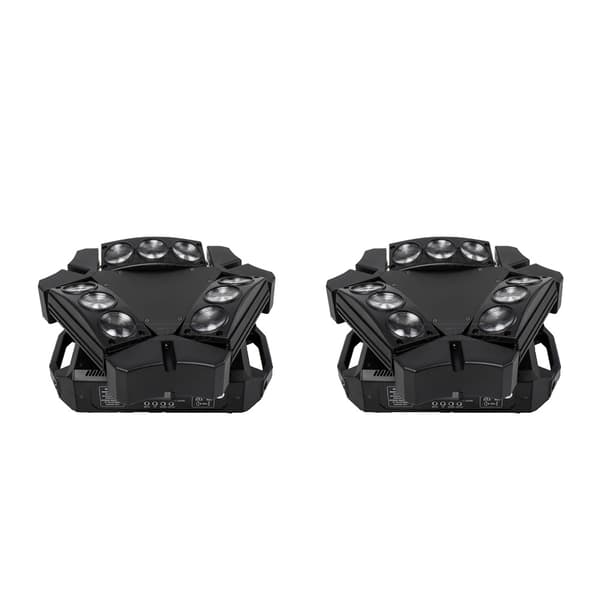 Mini LED Moving Head Light, 90W RGBW, 4-graders strålevinkel,EU Stik, 2PCS 9x10w-a