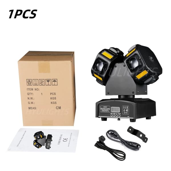LED Moving Head Light, 140W Effekt, 8x12W RGBW Stråle, Ubegrænset Pan og Tilt,1STK Lygter, EU-stik