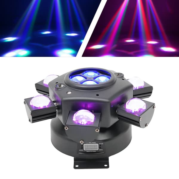 DMX512 Stroboskopljus, 150W Effekt, 4-Färgs LED Stråle,svart, EU-plugg