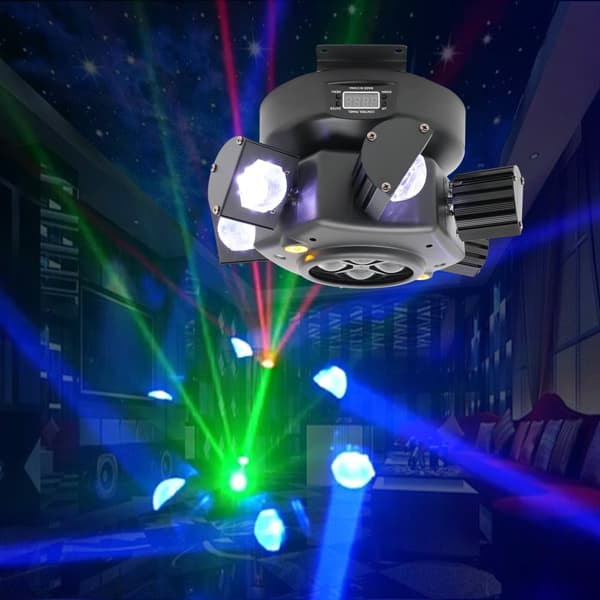 DMX512 Stroboskopljus, 150W Effekt, 4-Färgs LED Stråle,svart, EU-plugg
