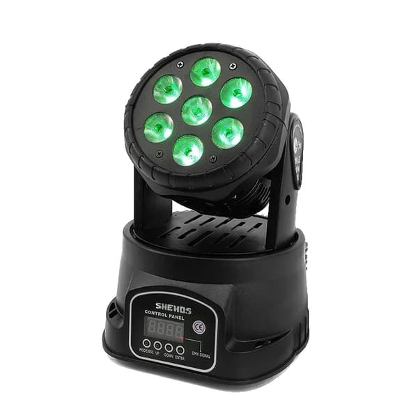 LED Liikkuva Päävalo, 540° Kääntö/Nojaus, Pitkäikäinen,Eu plug in Finnish is "Eu-plugi", 7X12W 4in1
