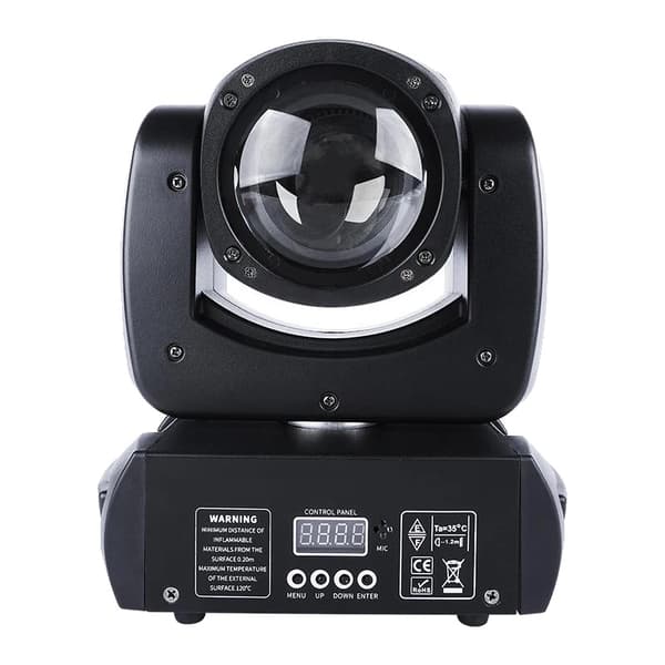 120W Mini LED Liikkuvat Päävalot, 18 Kääntyvää Prisma, 540° Panoraama/180° Kallistus,220V EU-pistoke, 1Palan Kevyt