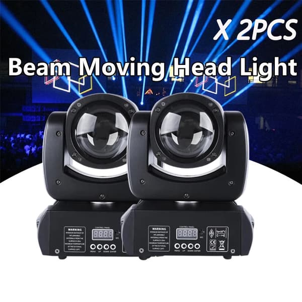 120W Mini LED Moving Head Lygter, 18 Rotating Prisme, 540° Pan/180° Tilt,2STK Lygter, 220V EU-stik