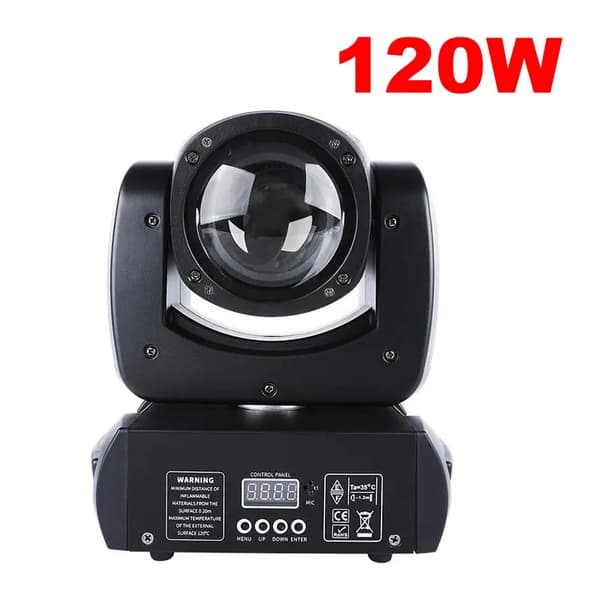 Mini LED Moving Head Light, Dynamiske Farvemuligheder, Alsidige Belysningsindstillinger,1PC 120W Lys, 220V EU-stik