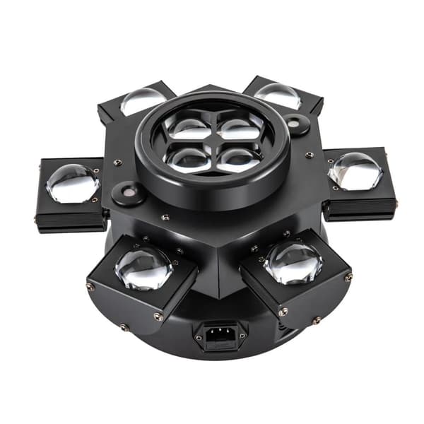 Laserstråle LED Moving Head, 150W Effekt, DMX512 Kontrol, RGBW og Laser Effekter,sort, EU-stik