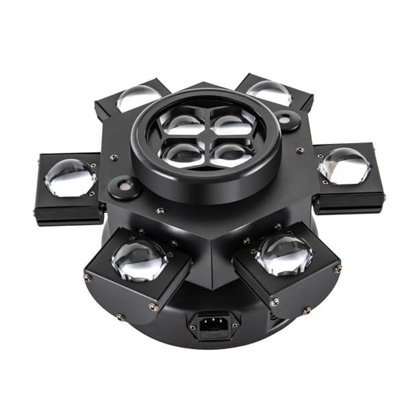 Laserstråle LED Moving Head, 150W Effekt, DMX512 Kontrol, RGBW og Laser Effekter,sort, EU-stik