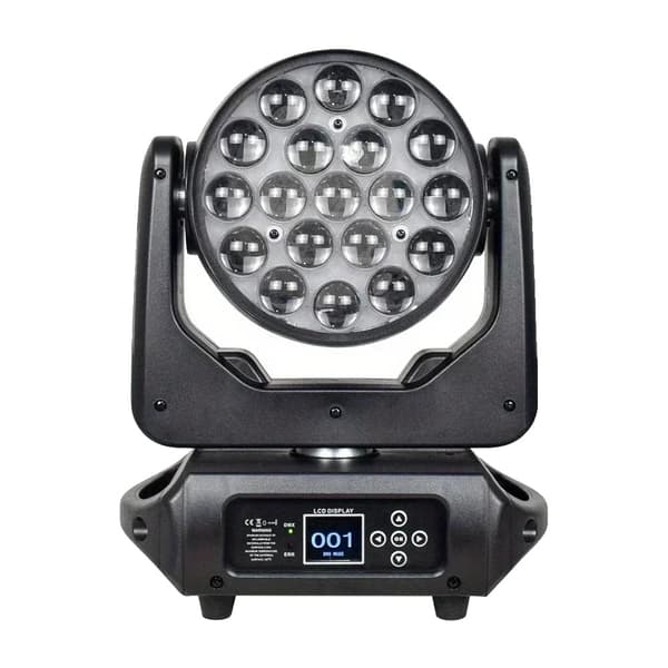 Rörlig huvudlampa, 19X15W RGBW LED-lampor, 6000 lumen utgång,19X15W, EU-kontakt
