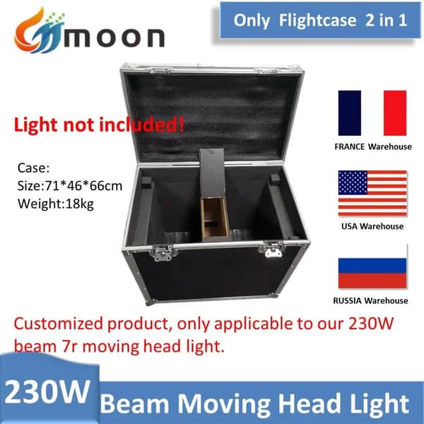 Beam Moving Head Light, 230W Høj Effekt, Alsidig til DJ og Scene,Kun Flightcase 2i1