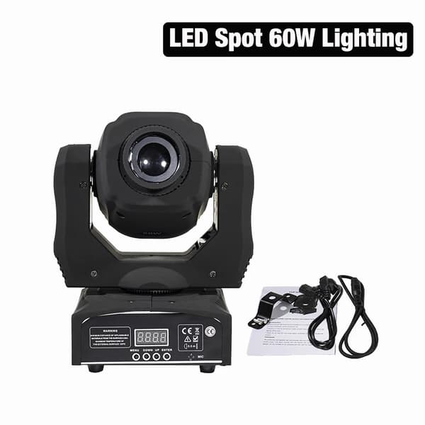 LED Spot 60W Belysning, 7 Färger + Vit, DMX Kontroll,EU-kontakt, LED Spot 60W