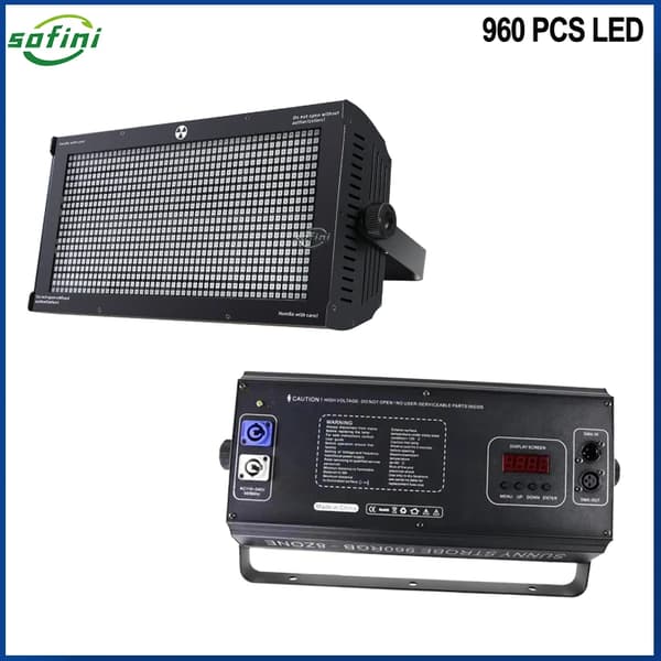 960 STK LED RGB Strobelys, 250W Effekt, DMX Kontrol,2 Lygter