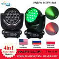 Miniatyrbillede 2 af 2: Zoom Wash Moving Head Light, 19X15W RGBW LED, DMX Kontrol,2lys