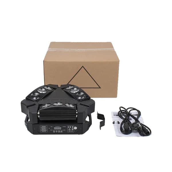 Mini LED Beam Light, 8x6W RGBW / 9x10W RGBW, DMX kontrolkanaler,9x10W RGBW 4i1, EU-stik